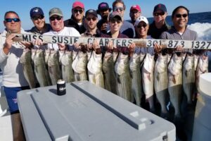 Fishing charter group and their catches.