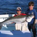 big rockfish striper caught on Chesapeake Bay fishing charter